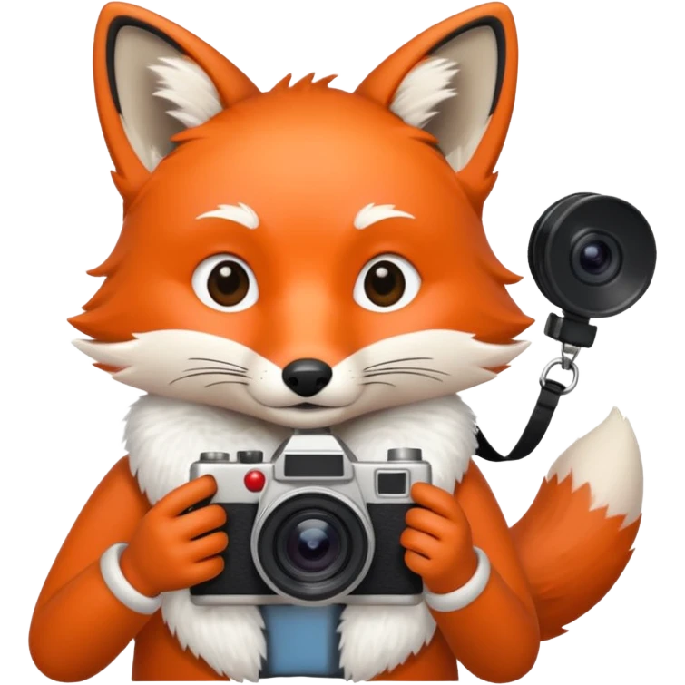 red fox white camera emoji