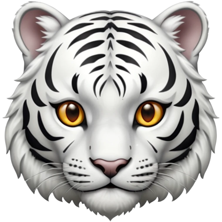 A white tiger pouncing at the screen with silver accsents emoji