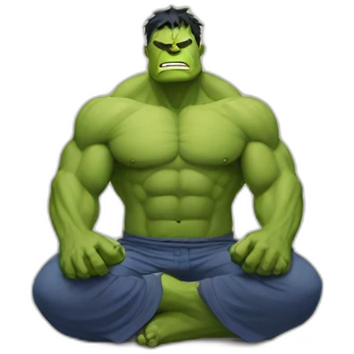 Hulk doing a meditation emoji