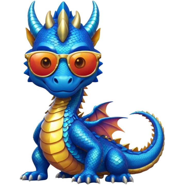 blue dragon wearing sunglasses emoji