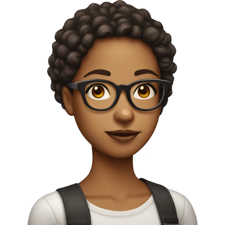Girl with glasses portrait emoji