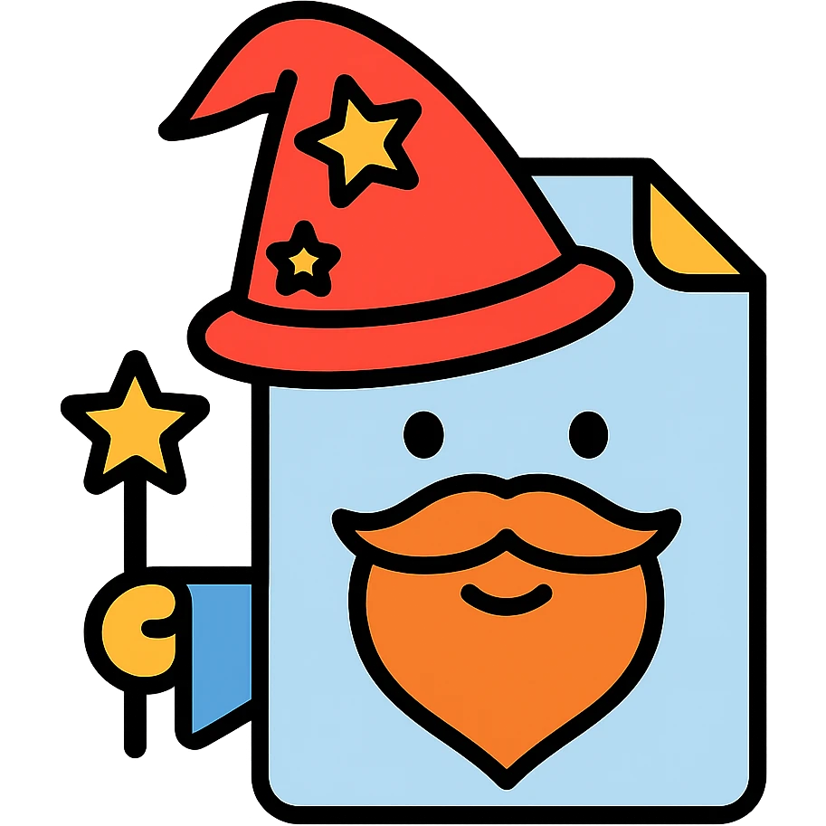 color outline icon of a document wizard emoji