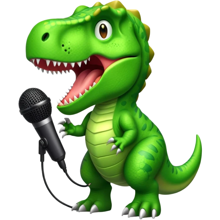 T-Rex singing emoji