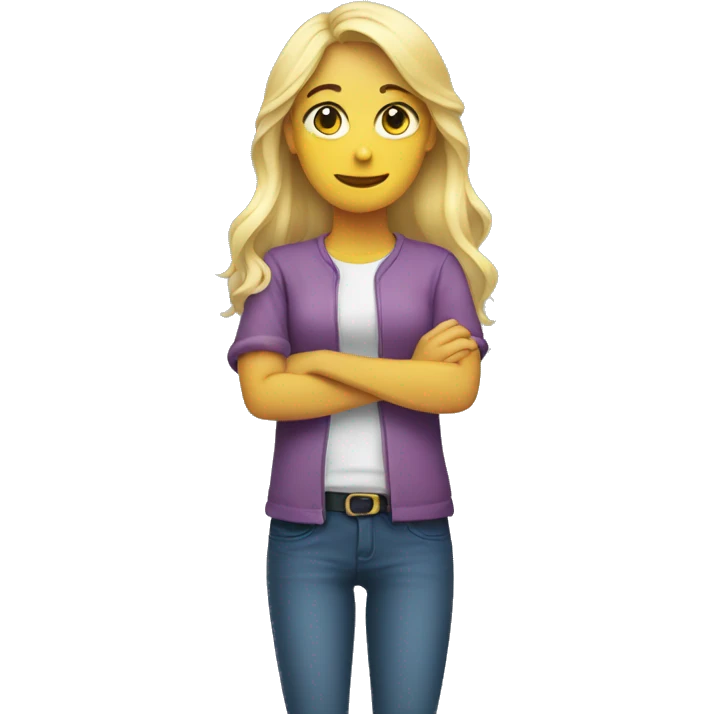 blonde girl crossing her arms  emoji