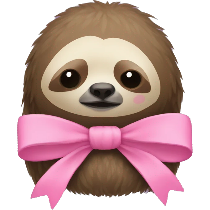 A pink bow on a sloth emoji