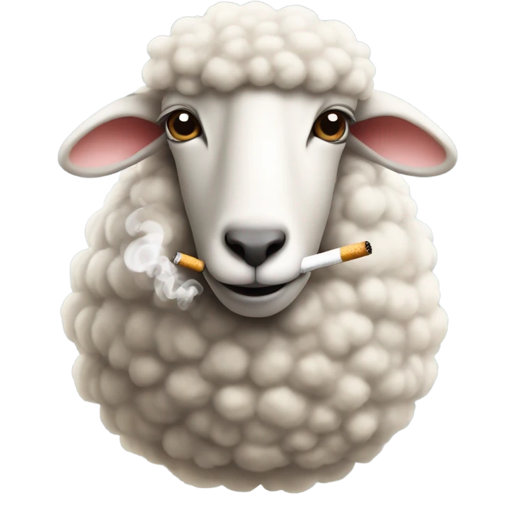 Sheep smoking  emoji