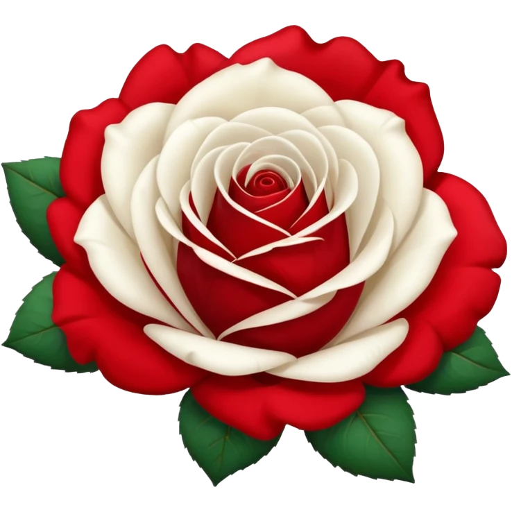 White and red rose emoji