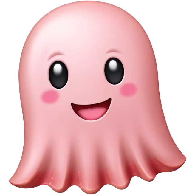 SPAM MEAT kawaii ghost EMOJI with bow emoji