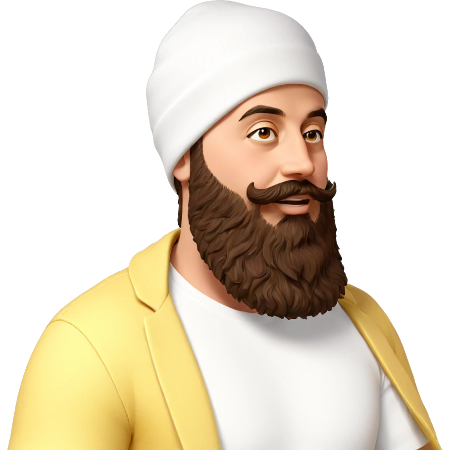 dreamy boy with beard hat emoji