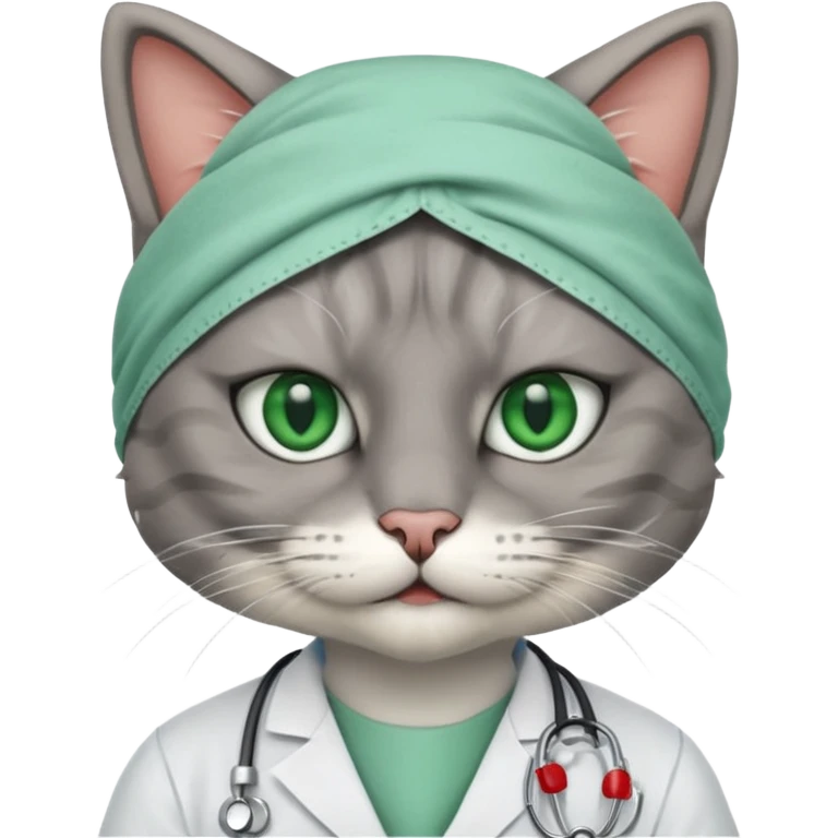 doctor cat, white surgeon mask emoji