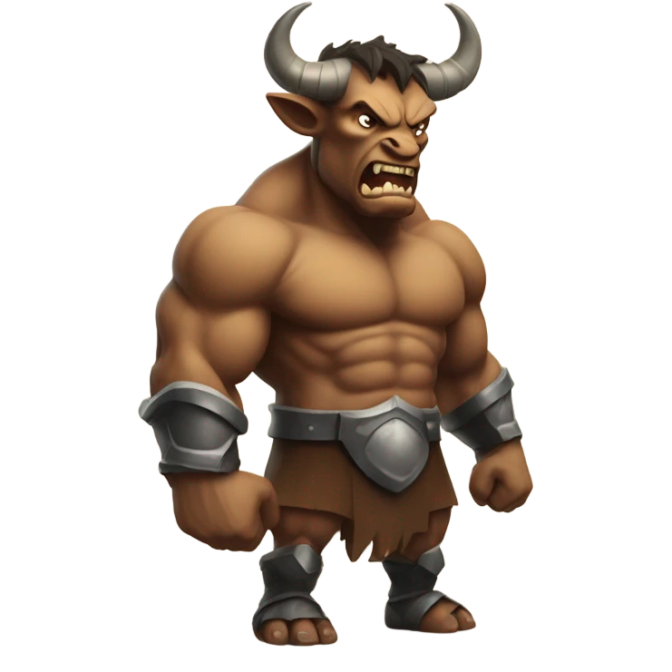 Minotaur angry, bull. Dark fantasy emoji