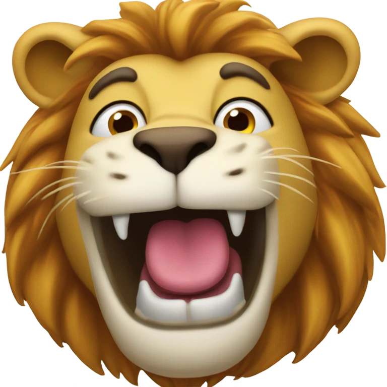Lion making kiss face emoji