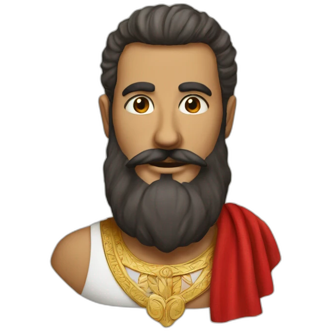 El bey Tunisia with beard, moustache and red coloured tissu around the head emoji