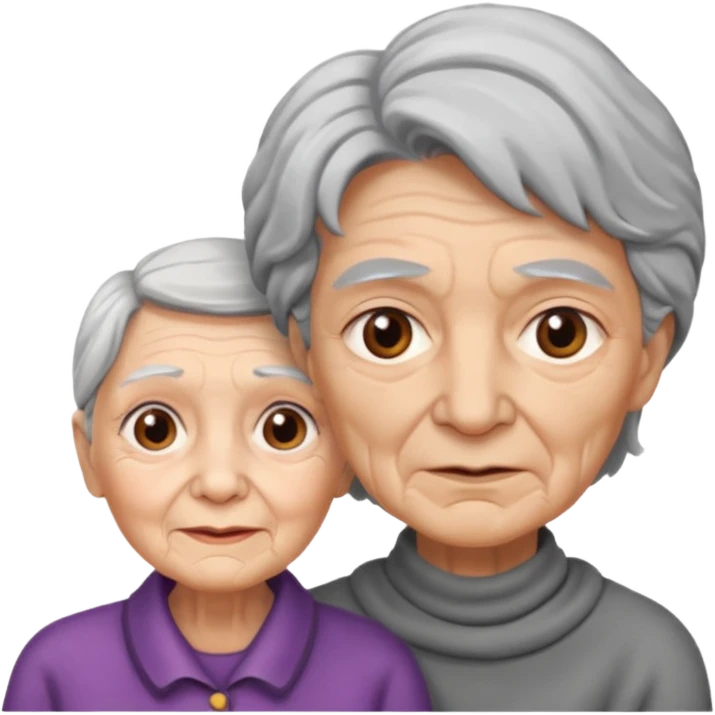 lo mismo que estas haciendo solo coloca alado de la abuela un hombre joven  emoji