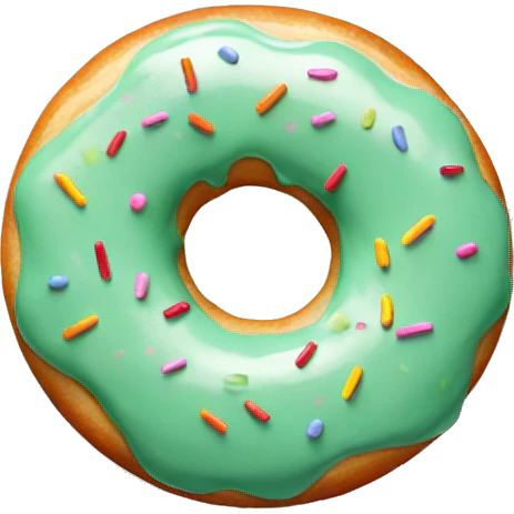 donut with light green glaze and colorful sprinkles emoji