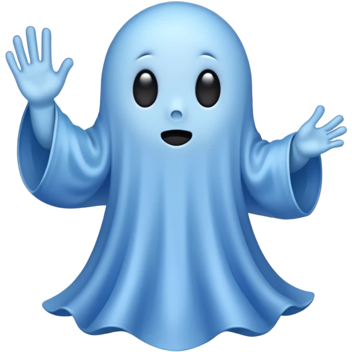 Cute blue ghost without cape siéging heil emoji