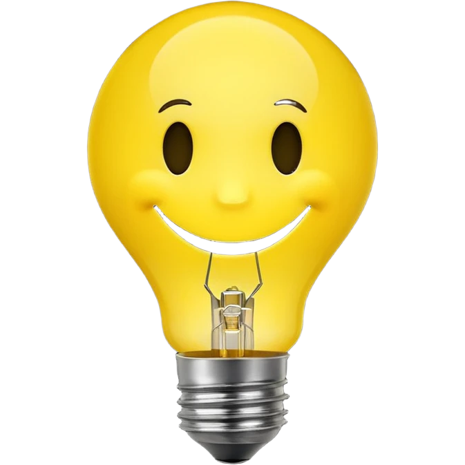 Smiley face with light bulb over its head emoji