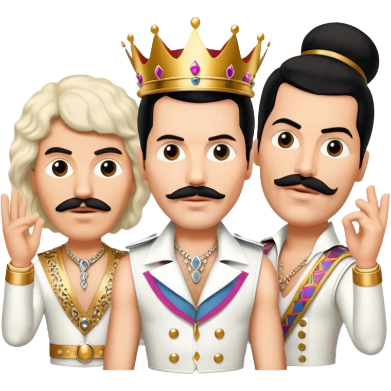 Queen band faces in diamond formation Bohemian Rhapsody music video emoji