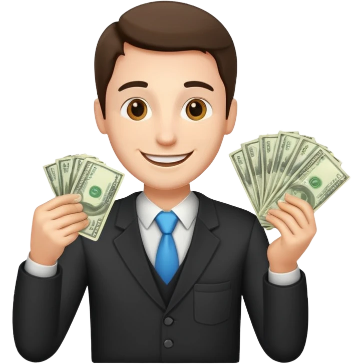 guy giving refund money to other person emoji