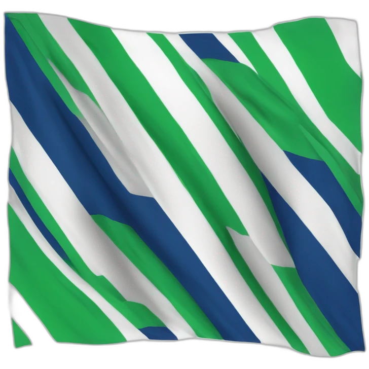 Drapeau à trois bandes horizontales, bleu en haut, blanc au milieu, vert en bas emoji