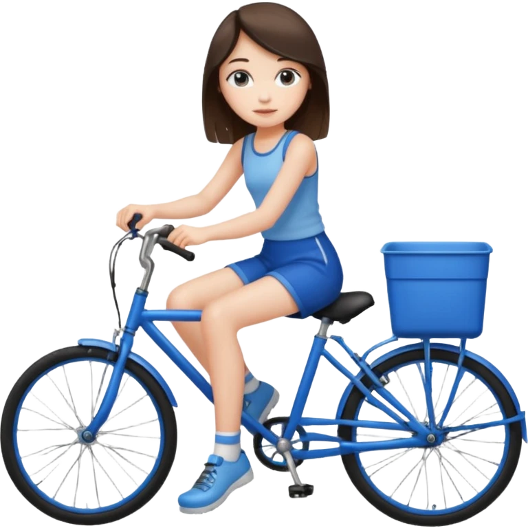 1 girl seating be side of boys bike emoji