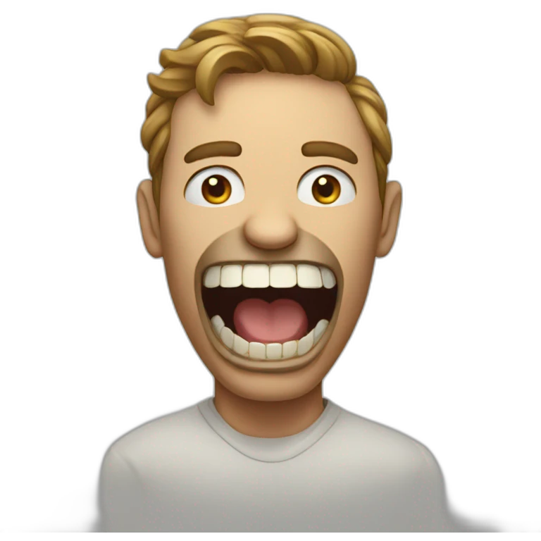 Person with insanely large mouth emoji