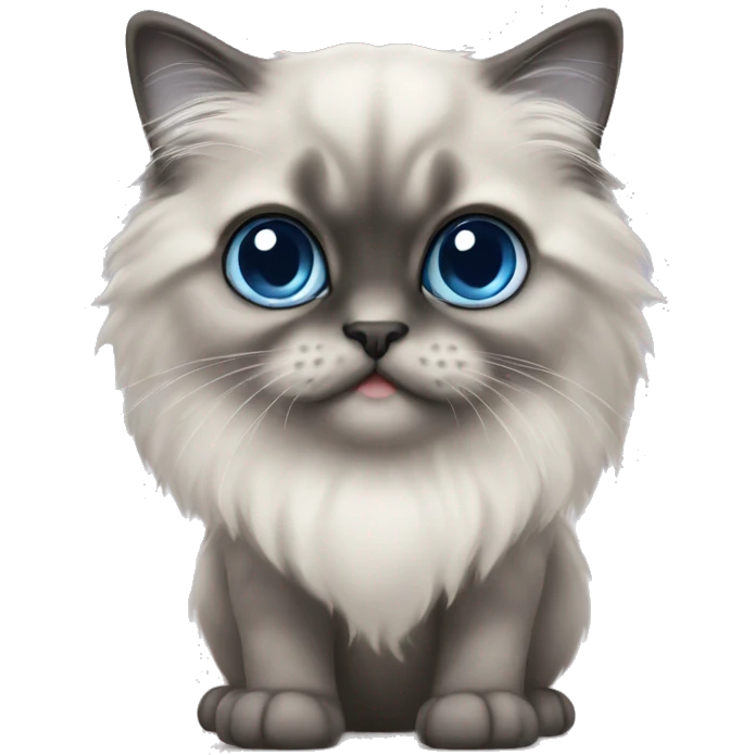 persian kitten black face blue eyes emoji