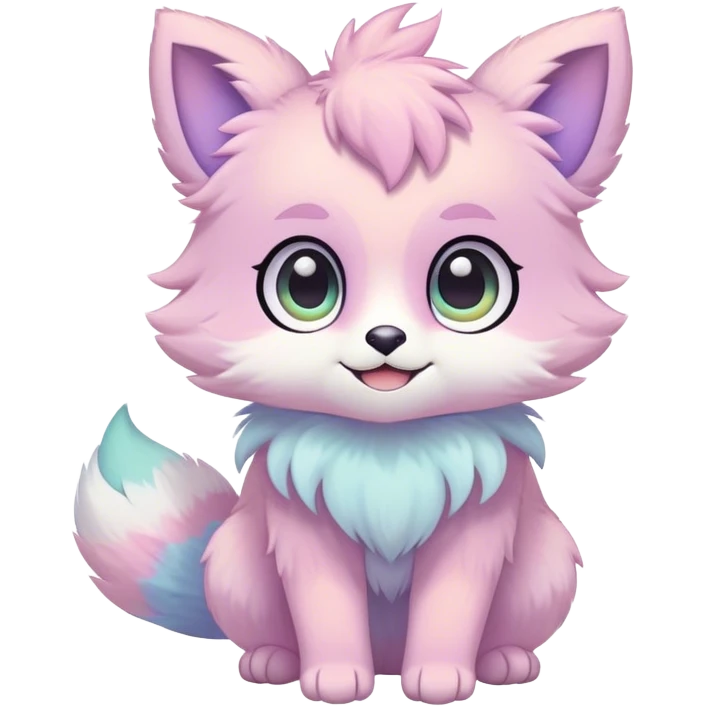 Kawaii pastel colorful ethereal anthro fursona Fakemon emoji