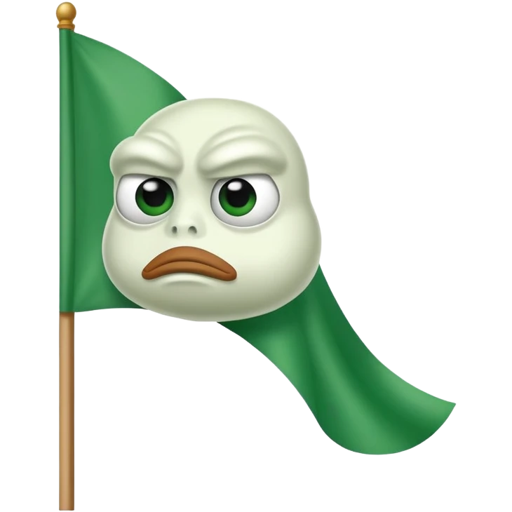 Pepe holding the white flag emoji