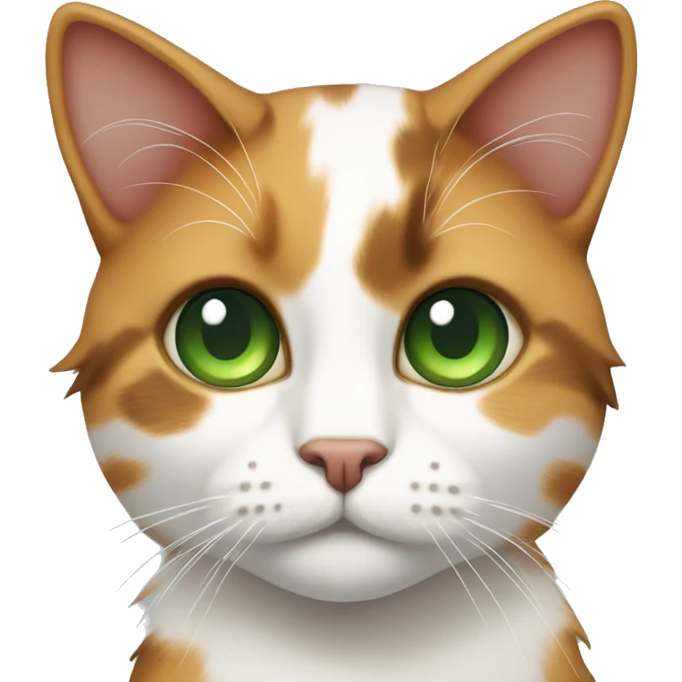 calico cat with green eyes full body emoji
