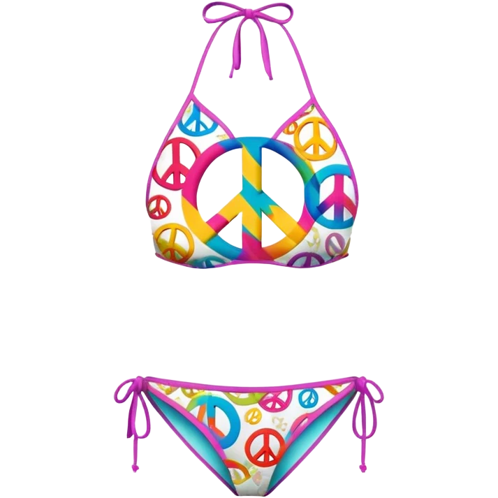 Peace sign in bikini emoji
