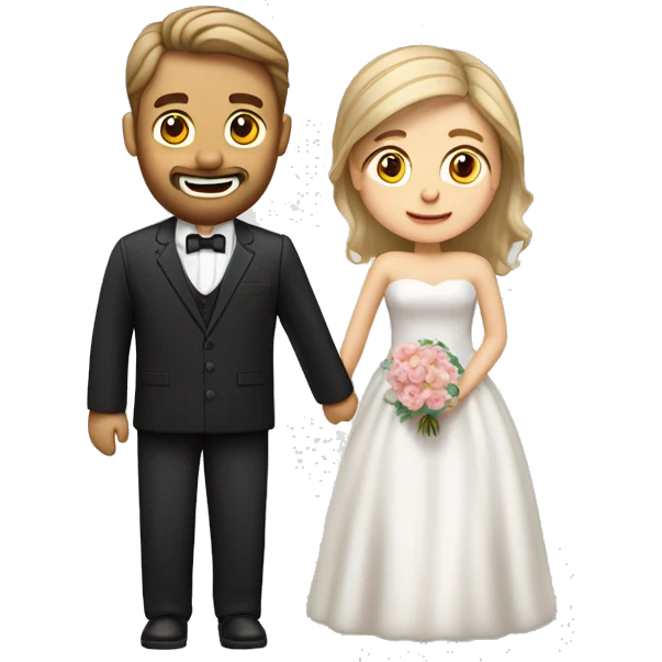 Mann braune Haare und leichter Bart und dunkelblonde Frau heiraten  emoji