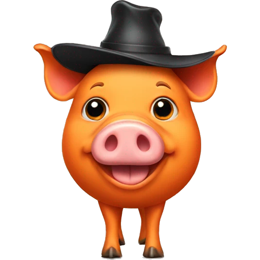 Orange pig wearing tall hat emoji