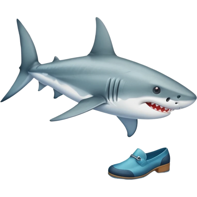 Tiburón con zapatos en los pies  emoji