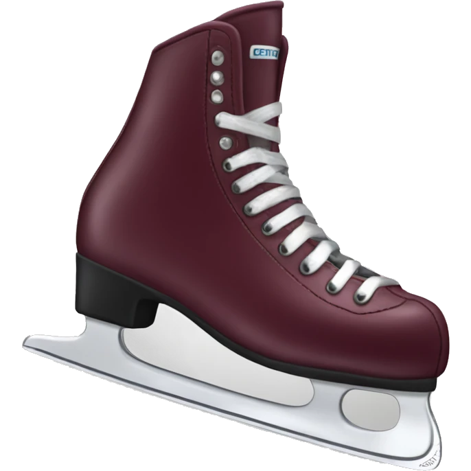 Burgundy ice skates realistic  emoji