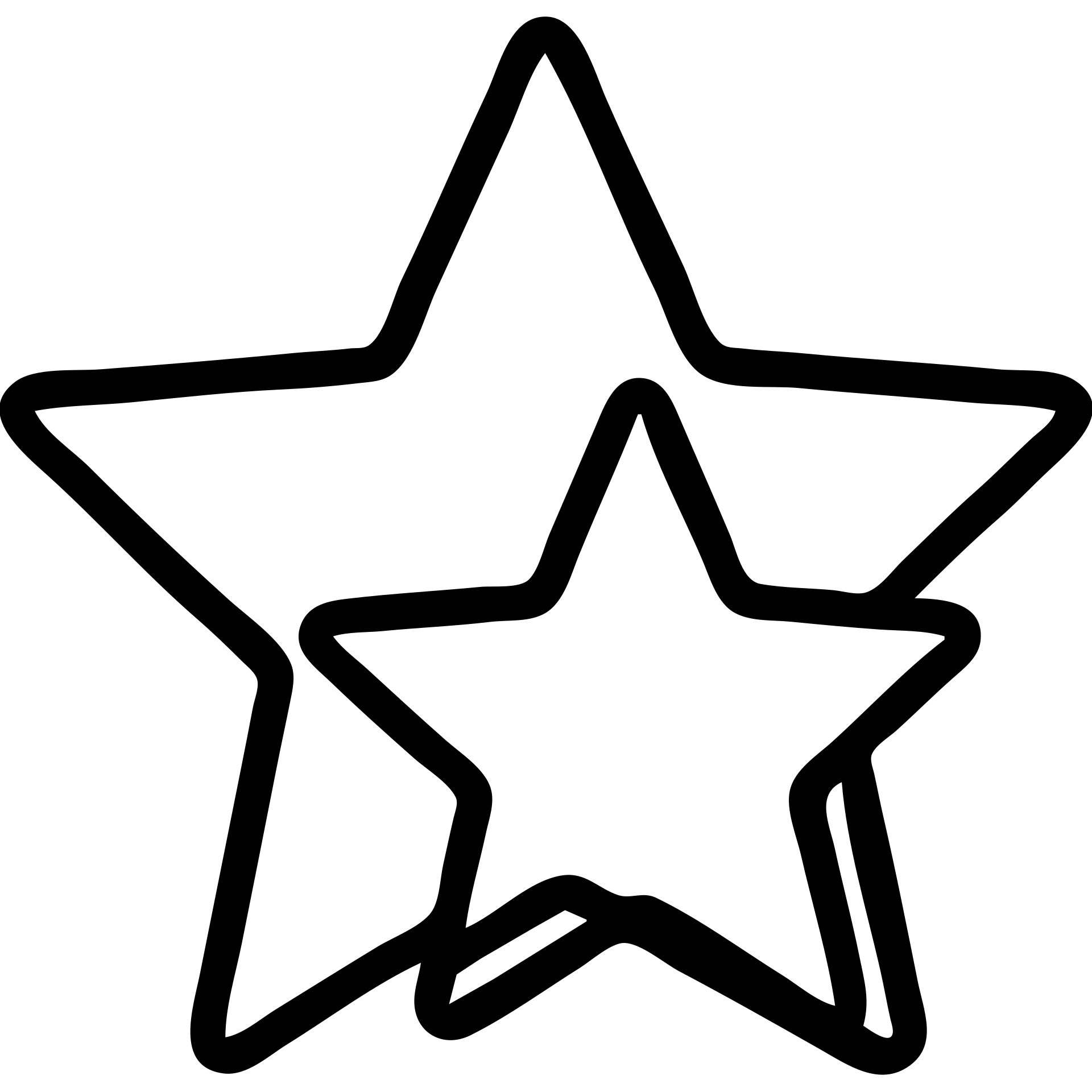 overlapping purple and yellow stars, outlined icon style emoji