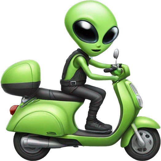 Alien on scooter emoji