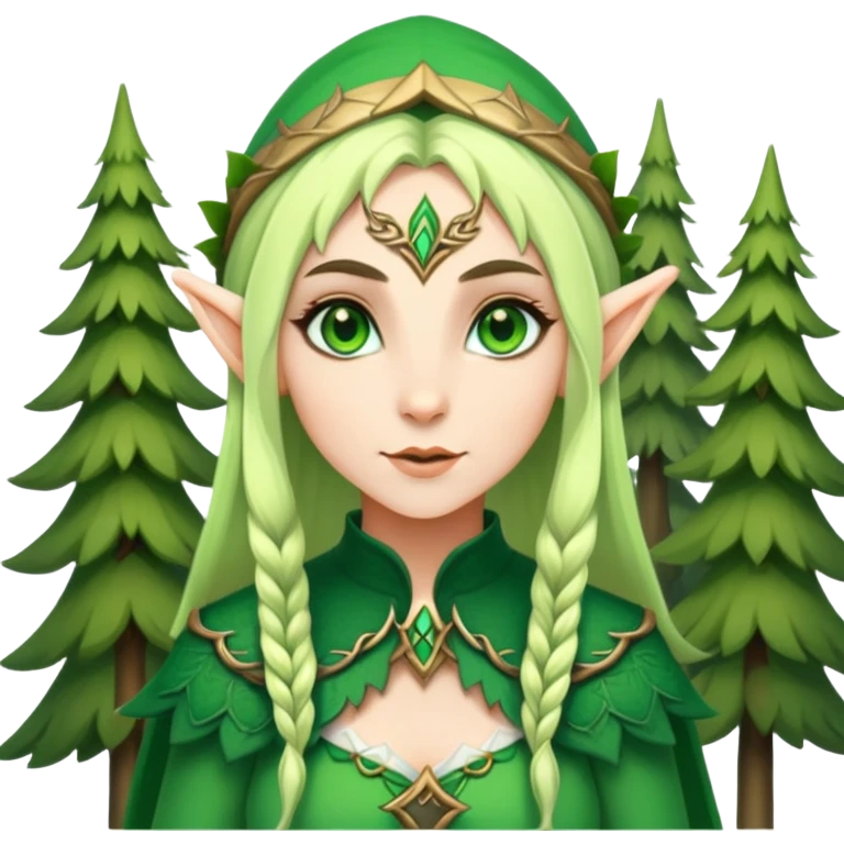 female elf character with forest attire emoji