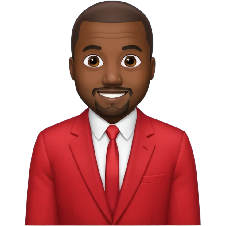 kanye west in red suit emoji