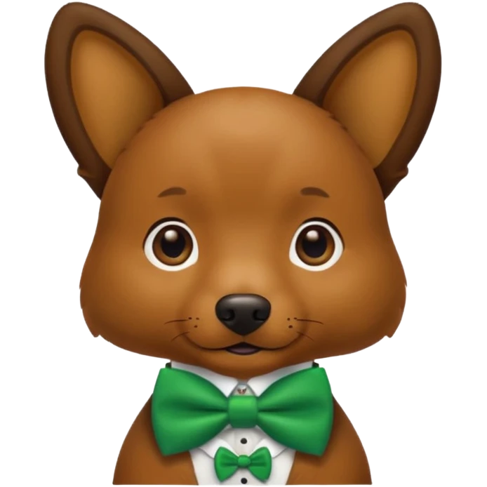 dog with a green bow tie emoji