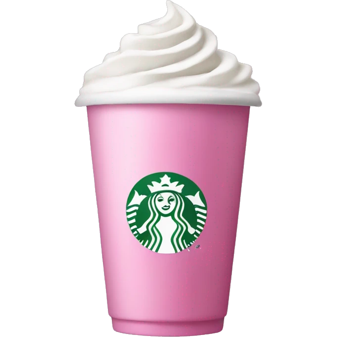 starbucks cup pink drink with cold foam emoji