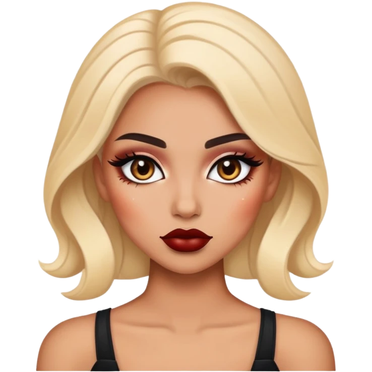 pretty baddie with makeup emoji