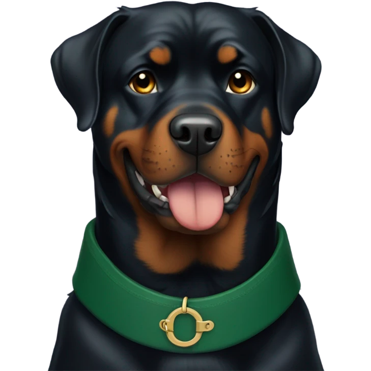 adult rottweiler male with dark green collar emoji