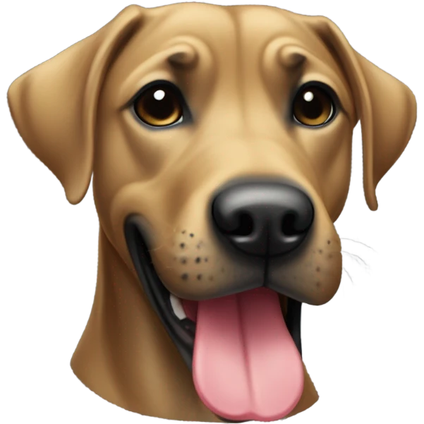Black boxador tongue out  emoji