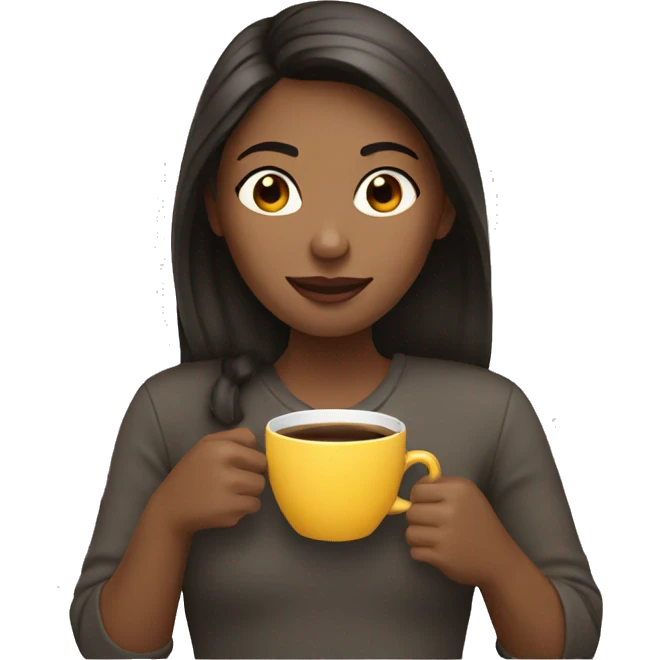 Girl drinking coffee emoji