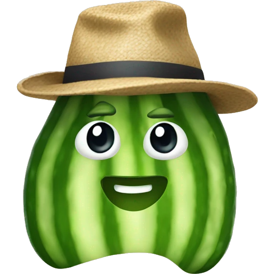 Cucumber wearing a hat emoji