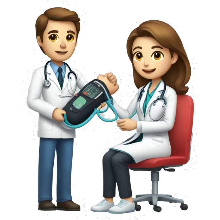 doctor measuring patient's blood pressure emoji