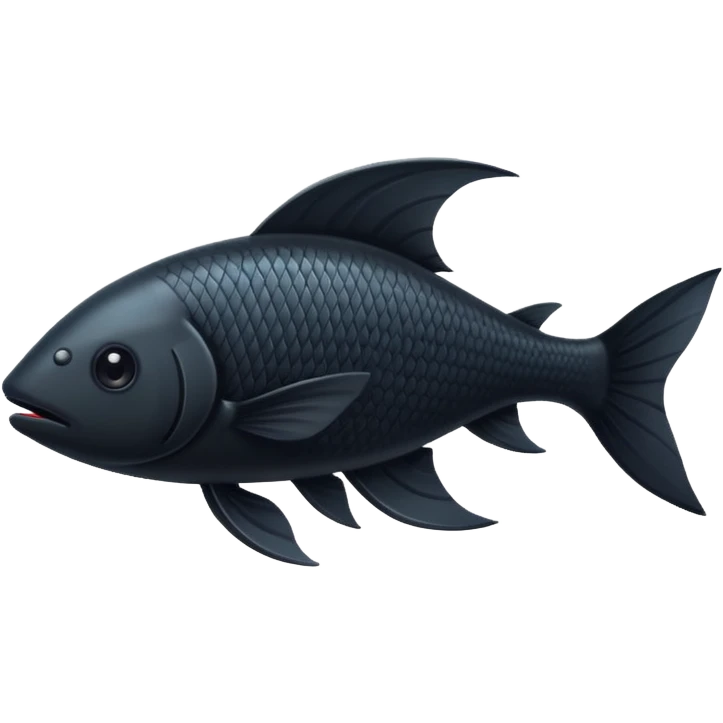 black fish with a long tail emoji