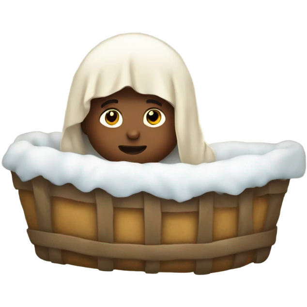 Jesus in a manger baby emoji