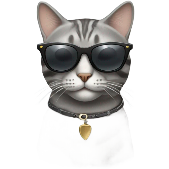 Grey tabby cat with sunglasses on  emoji